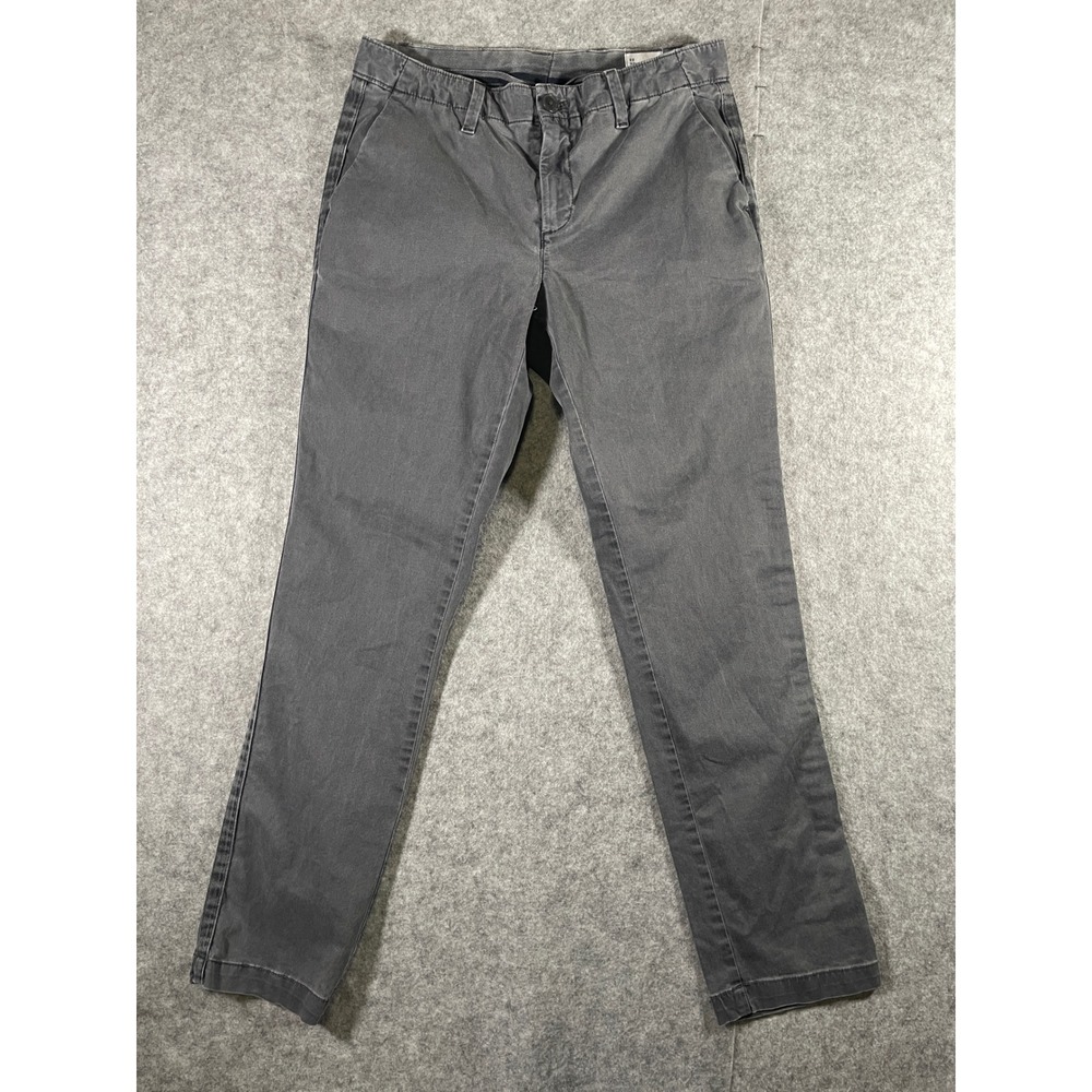 Gap Girlfriend Chino Pants Charcoal Gray Side Stripe Trousers Size 2